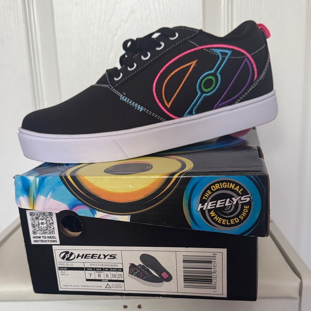 Heelys Black Shoes with Vibrant Multicolor Design